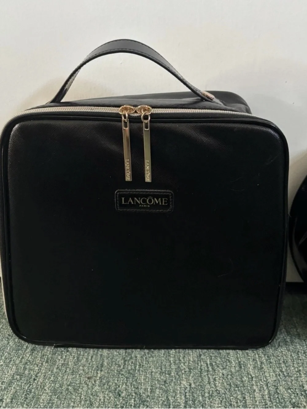 Lancôme Paris Women’s Large Black Makeup Cosmetic Case Bag Lot Storage Travel